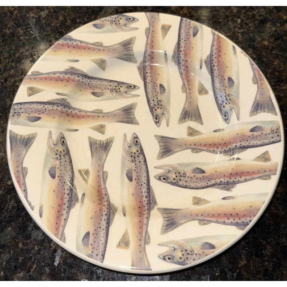 Emma Bridgewater Fish Plates 22cm / 8 1/2” - Trout / Lots of Bass